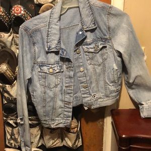Up cycled Jean jacket can repaint a design on back